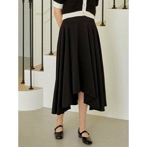 Unbalance flare skirt (black)