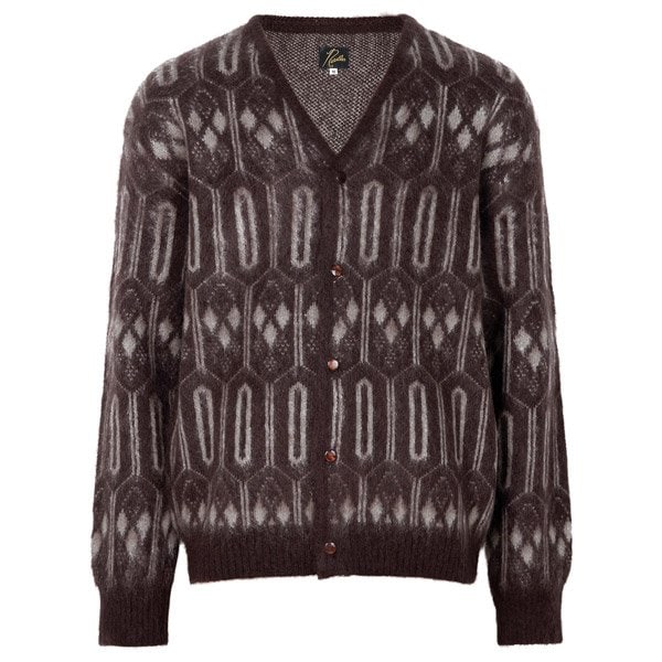 [부산점] 25FW 버건디 지오메트릭 모헤어 울 카디건 RW357 BURGUNDY