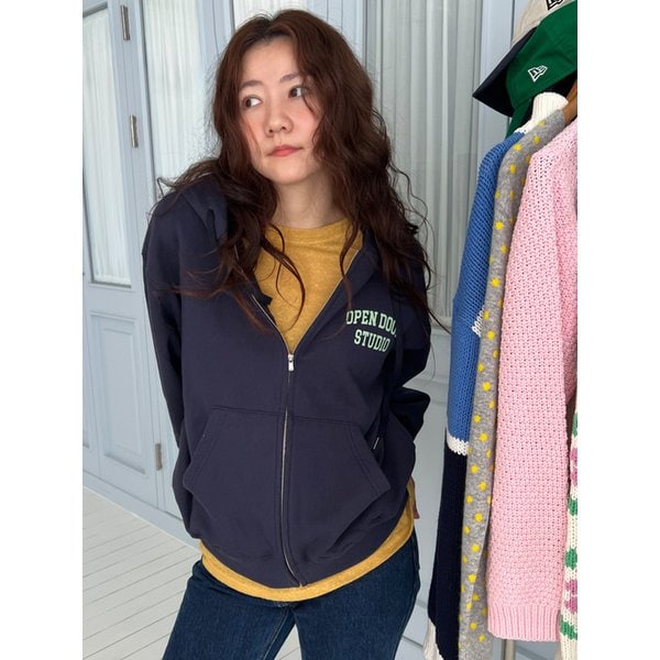 opendoor hooded zip-up navy