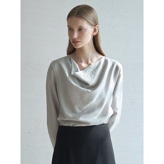 누토프 Cowl Neck Blouse_Cerulean Gray