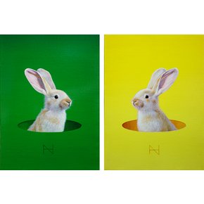 (무료배송 EVENT) 송형노, Into the Rabbit hole(Green, Yellow)2세트(원화/액자포함)