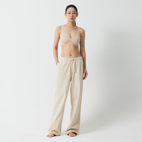 JAJU 24 S/S 여 720도 스트레치 노라인 V넥 크롭브라  베이지  J40N901008