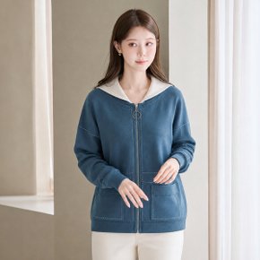 후드 스티치 집업 울 가디건_M2602CD608A