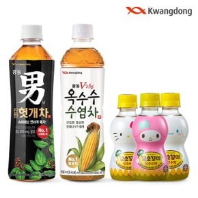 [광동] 온가족 패밀리 팩 (헛개차 500ml 6개 + 옥수수수염차 500ml 6개 + 꼬소꼬미 옥수수차 12개)