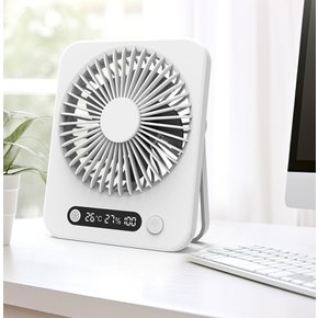 모노큐브 BLDC 미니 스퀘어 무선 선풍기 온/습도 표시 캠핑 사무실 탁상용