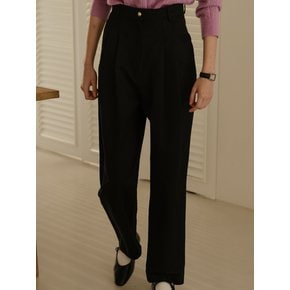 Gold button classic cotton pants(Black)