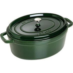 일본 스타우브 냄비0108 staub La Cocotte Round 40509691 Oval Basil Green 13.0 inches 33 cm