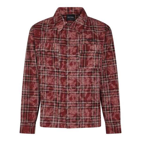 확대된 대표 [해외배송] 데일리 페이퍼 버건디 워싱 체크 코튼 셔츠 2610141BURGUNDY B0482510578