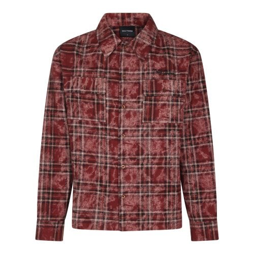[해외배송] 데일리 페이퍼 버건디 워싱 체크 코튼 셔츠 2610141BURGUNDY B0482510578