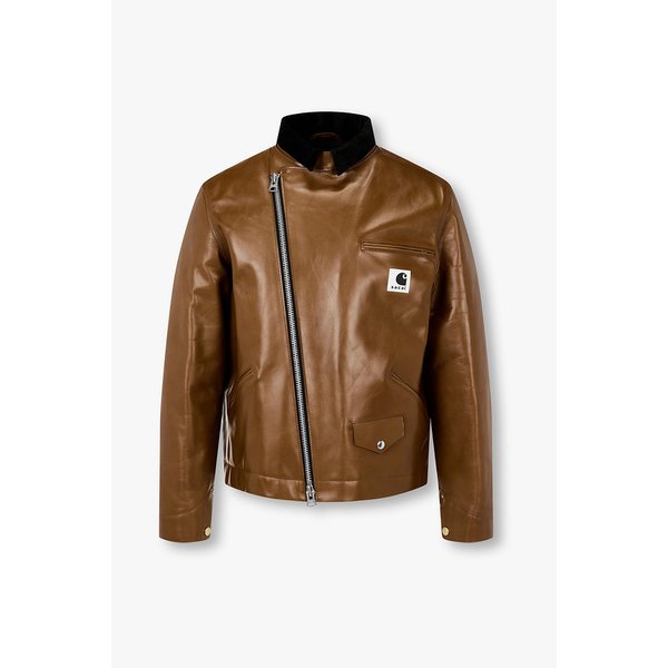 [CARHARTT WIP] 남성 지퍼드 레더 자켓 (브라운) 6425301702000