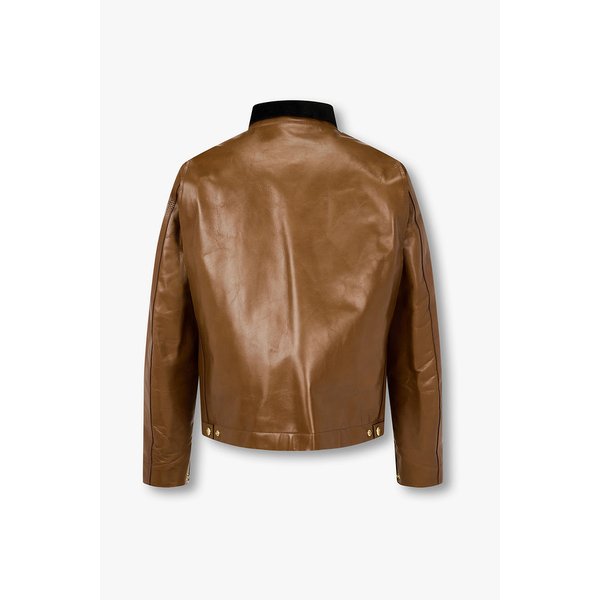 [CARHARTT WIP] 남성 지퍼드 레더 자켓 (브라운) 6425301702000