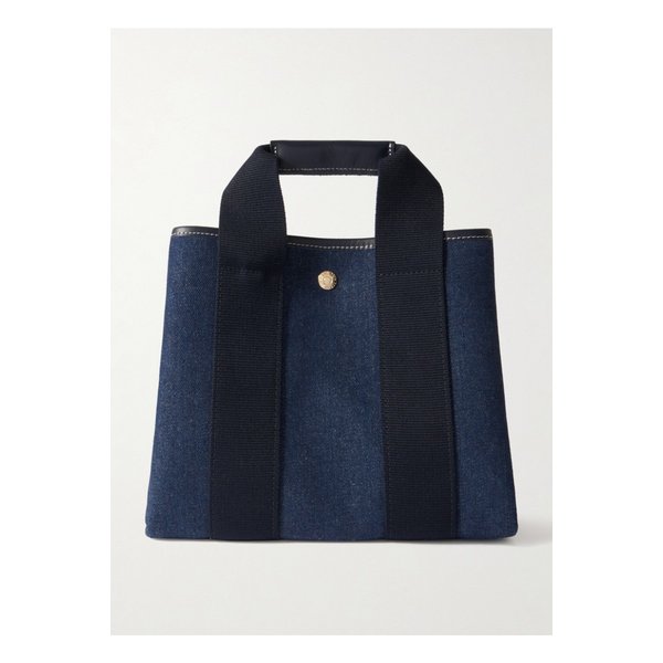 휘 드 베르누이 트라베르제 스몰 가죽 웨빙 트리밍 데님 토트 미드 데님 46376663162863573