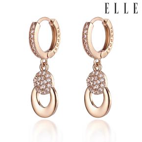 14K GF 라운드 드롭 원터치 귀걸이 ELGPEE191