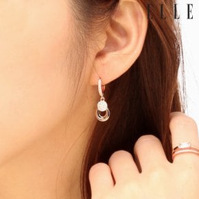 14K GF 라운드 드롭 원터치 귀걸이 ELGPEE191