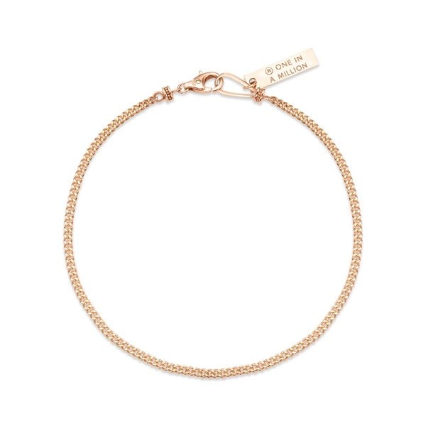 [비앤비골드] 14K 레터링 유닛 커브체인 팔찌 NPB25725