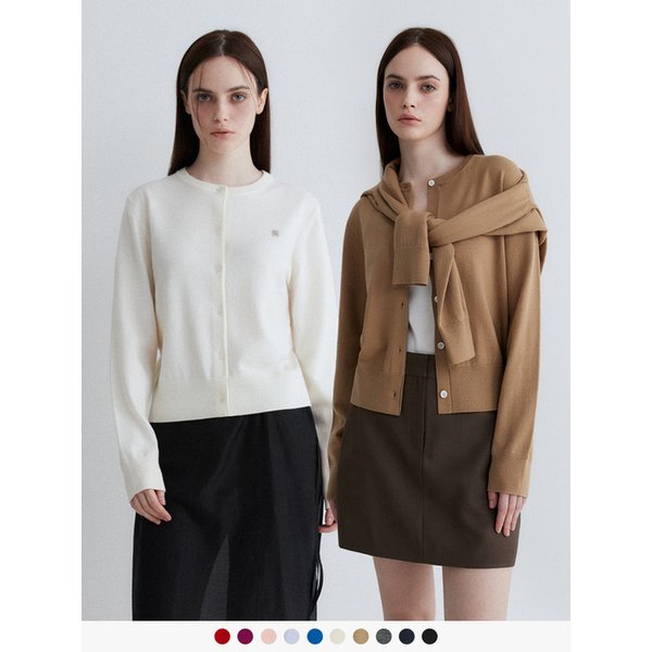 (우먼)울 워셔블 라운드 가디건 - 10 COLOR