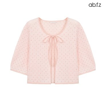 ab.f.z 아일렛 퍼프 펀칭 반팔 가디건 (AFX2QY36A)