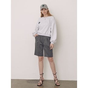 Belt point Bermuda pants-grey