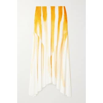 마르니 Asymmetric Printed Satin Midi Skirt 브라스 34344356236735009