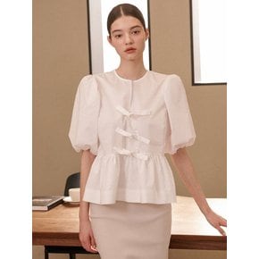 Julie Puff Sleeve Blouse [White]