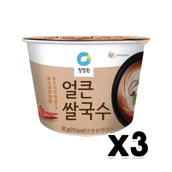  청정원 얼큰쌀국수컵 즉석용기면 92g x 3개