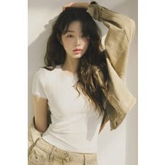 [장원영PICK] 여성 슬림 포인텔 립 티셔츠 T32F0TTO31TWT1 TOMMY JEANS