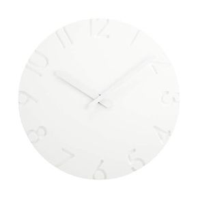 미국 램노스 벽시계 Remnos NTL1004A Lemnos Analog Wall Clock Curved White Carved Arabic 9.4