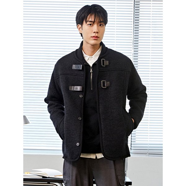 바인딩 라운드넥 더블비죠 자켓 CXS23WWJKA82 BLA