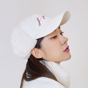 여성 골프웨어 제이제인 코듀로이 귀도리 볼캡 Corduroy ear flap ballcap (Ivory)