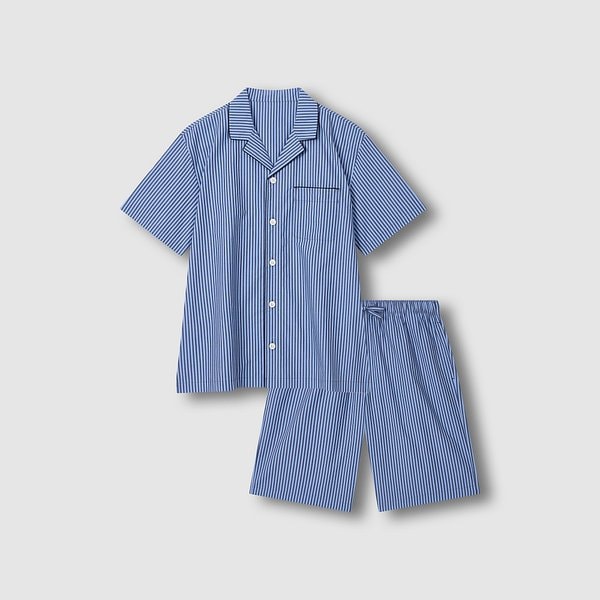 남 60수 코튼 라인 5부 파자마 세트 J216201108057