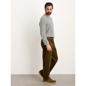 Straight Leg Pants In Corduroy Dark Olive (VV3921AM1J)