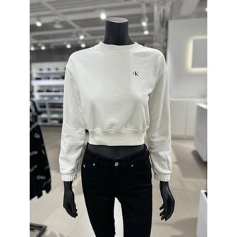 Calvin Klein Jeans [시흥점] 여성 스몰로고 크롭 맨투맨 티셔츠 (J223490-YBI)