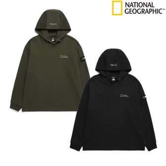내셔널지오그래픽 [시흥점] N241MHD230 남성용 우븐 배색 포인트 디자인물 후디 1  (세미오버핏)