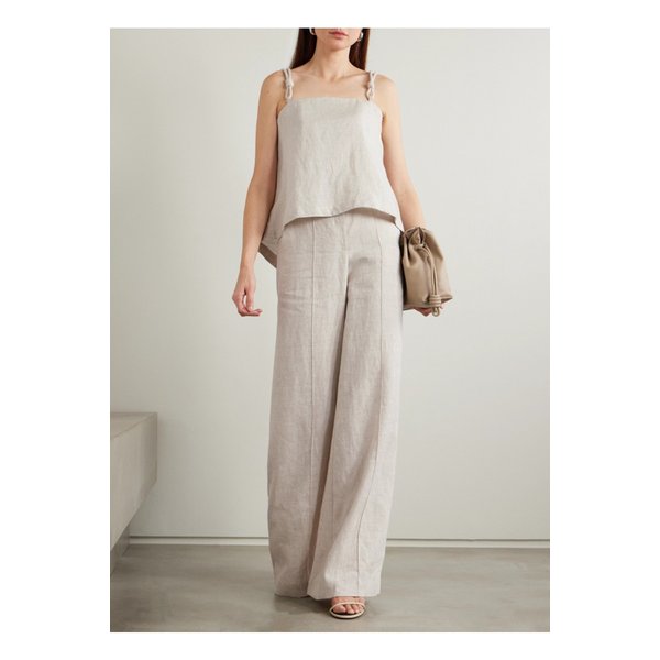 안드레스 오탈로라 라한 노티드 리넨 탱크 오프 화이트 1647597359365112