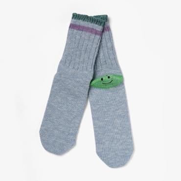 샌프란시스코마켓 KAPITAL 캐피탈 60 YARNS IVY RAINBOWY HAPPY HEEL-HOLD SOCKS WASHED BLUE KAE1M80005A81