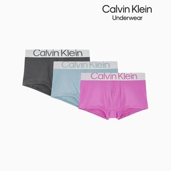 Calvin Klein Underwear 남성 리컨시더드 스틸 마이크로 3PK 로우라이즈 트렁크 (NB3074-MHL)