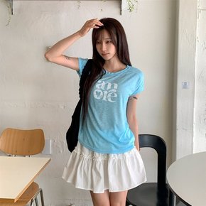 여자 레터링 시스루 나그랑 반팔 티셔츠
