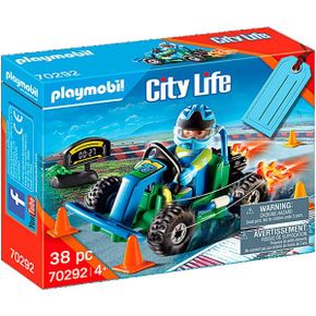 영국 플레이모빌 자동차 Playmobil City Life 70292 GoKart Racer Gift Set Incl. Tag On The Bo