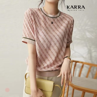 카라 KARRA (77까지)유니크웨이패턴블라우스_A4M1046