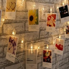 LED 폴라로이드 가랜드 클립 줄조명 사진 집게 전구 거실 캠핑 침실 조명 무드등