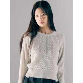 Italy Cotton Cable Pullover (L/GREY)