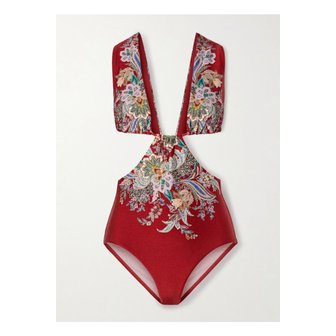 짐머만 리아논 컷아웃 프린트 스윔수트 레드 46376663162878112