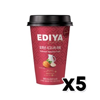  이디야 토피넛 시그니처라떼 컵커피음료 300ml x 5개