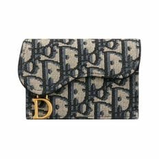 DIOR [명품] 크리스찬 디올 디올 SADDLE 플랩 블루 카드지갑 S5611CT