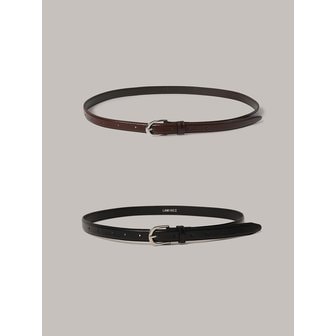 라미네즈 20mm Basic Leather Belt - 2 Color (Silver)