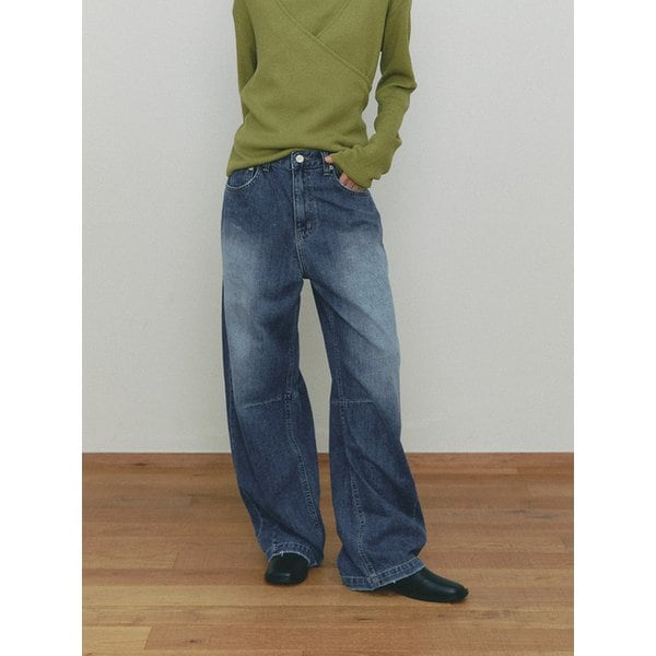 BALLOON CURVED DENIM PANTS(BL)