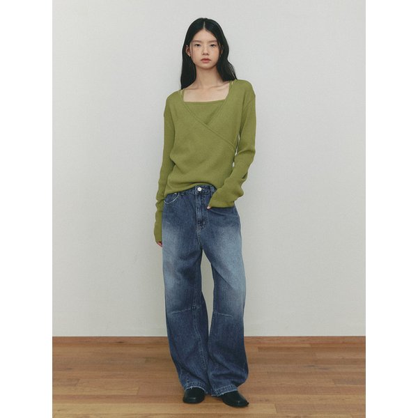 BALLOON CURVED DENIM PANTS(BL)