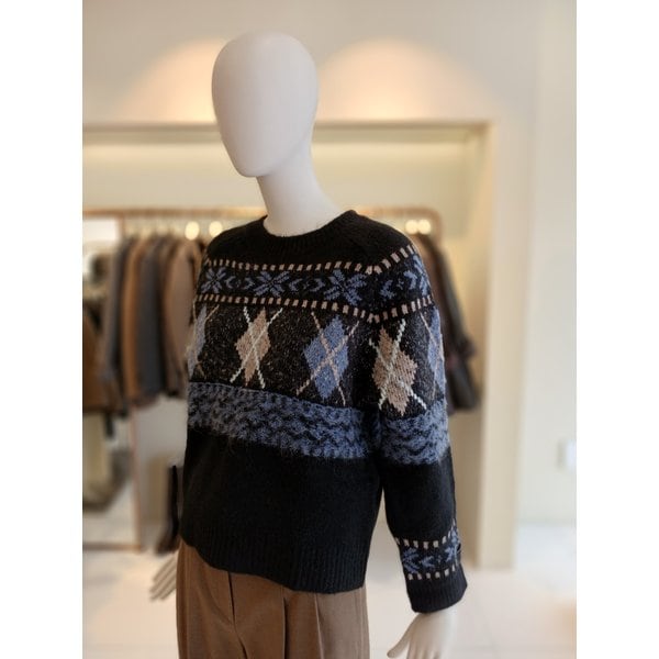 [여주점] 씨씨콜렉트 크롭아가일패턴니트 E254ksk146