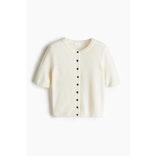 H&M 니트 가디건 크림 1247671007