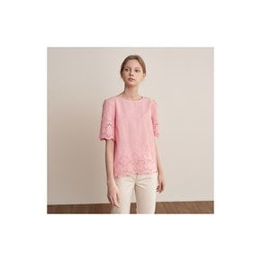 Olivia Lace Blouse In Pink